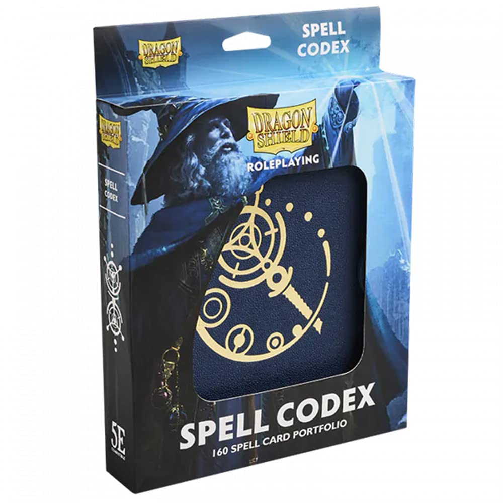 Dragon Shield: Roleplaying Spell Codex: Midnight Blue - Compatible With Official Dnd Spell Cards - Dry Erase Marker And 5E Compa