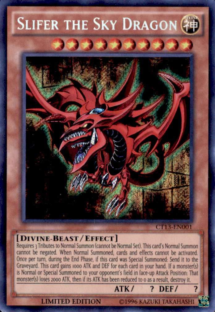 YU-GI-OH! Slifer The Sky Dragon - 2016 Mega-Tins Limited Edition - Secret Rare - Blue and White Tin