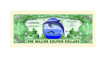American Art Classics Dolphin Novelty $Million$ Dollar Bill Collectible In Collector Grade Currency Holder - Best Gift For Lovers Of Dolphins