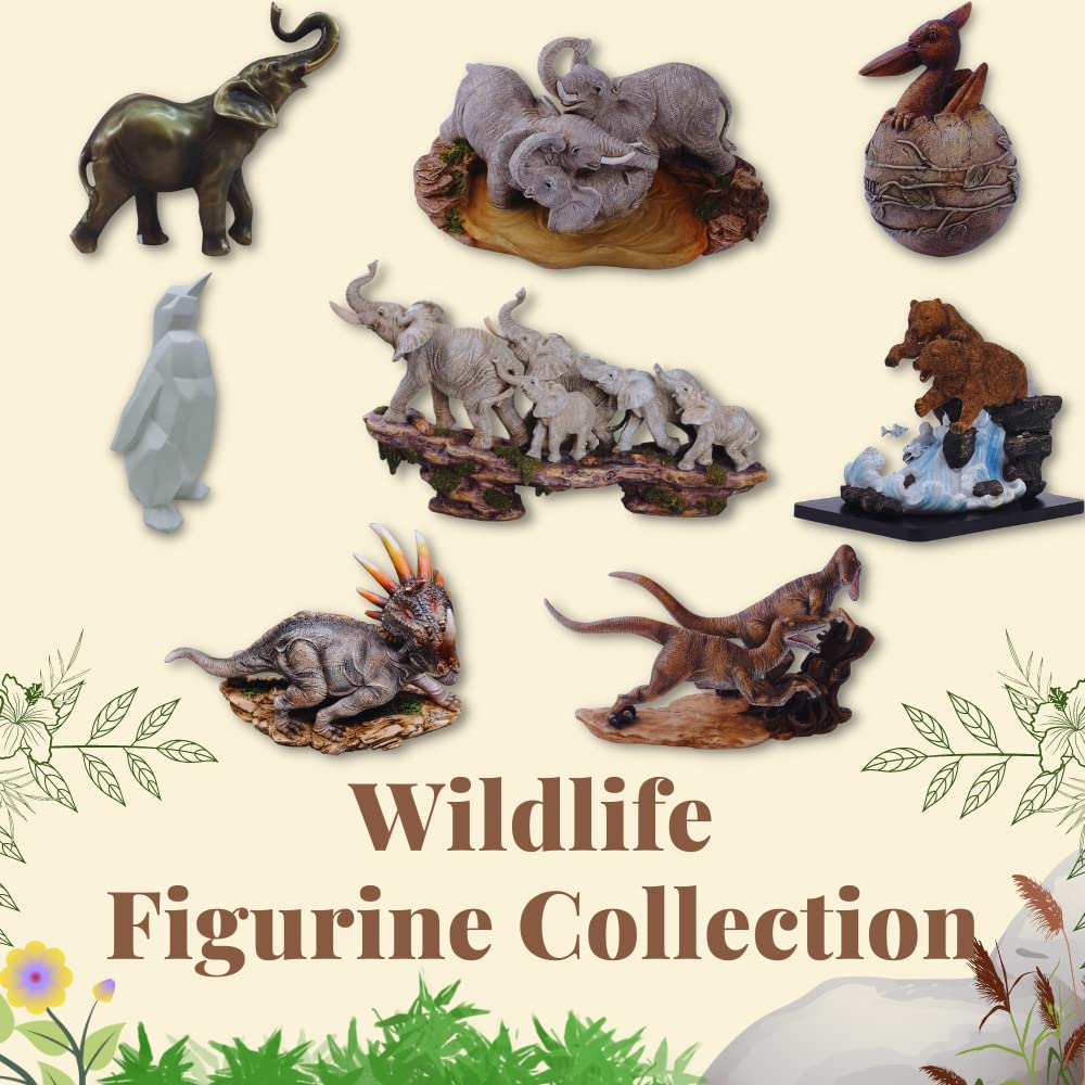 Comfy Hour Our Cute Elephant Friends Collection Wildlife Collection Elephant Family On Cliff Figurine, 10.03 '', Stone Resin