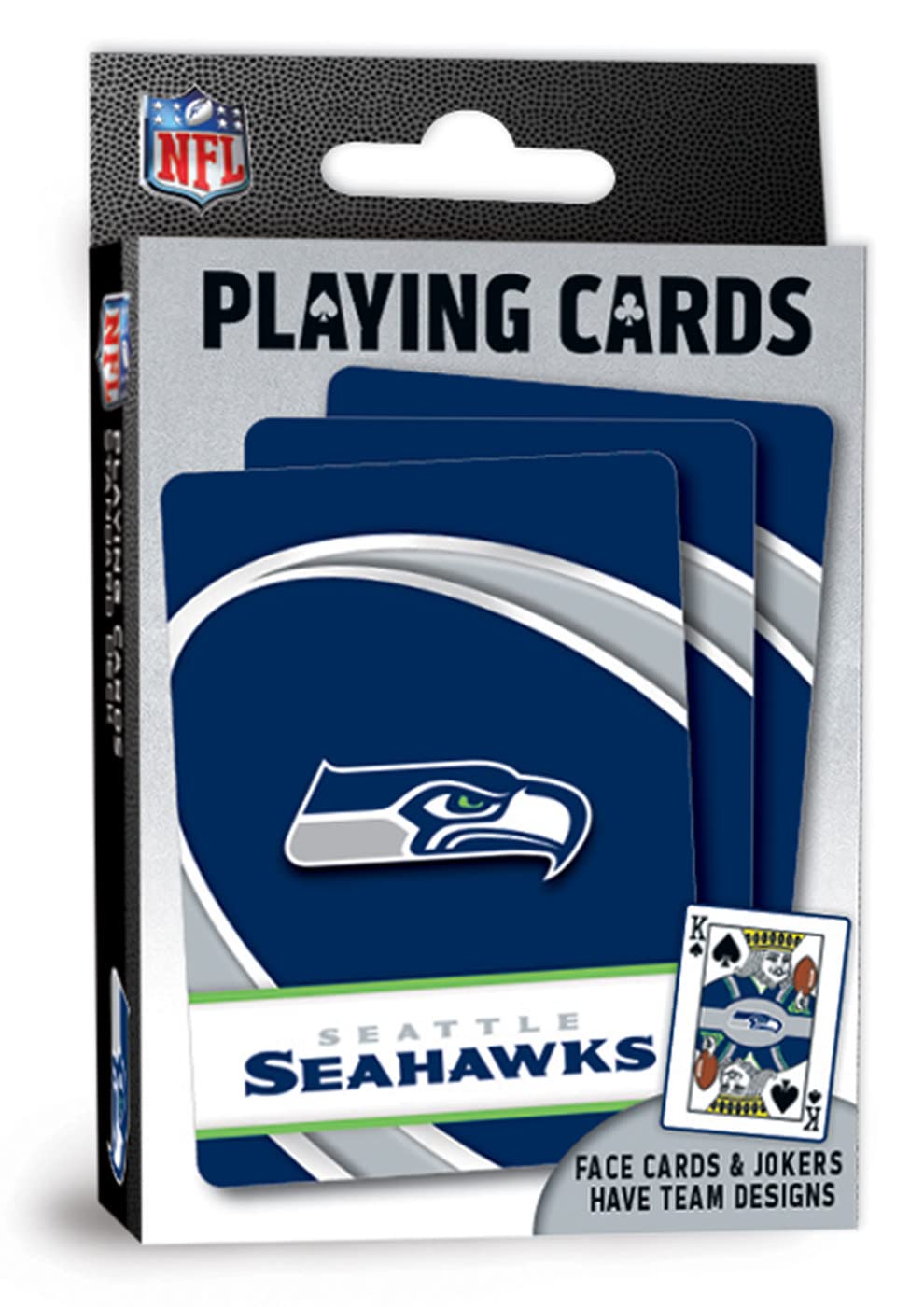 Masterpieces - Nfl Playing Cards, Officially Licensed Seattle Seahawks Football Deck, Family Games For Adults And Kids, Standard Index