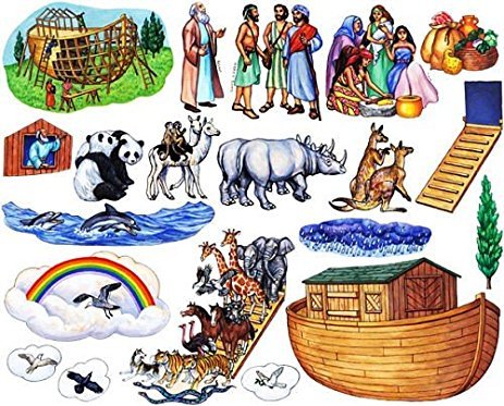 Story Time Felts Noah's Ark Bible Felt Figures for Flannel Board Stories Noah Animals Ark Toggle Precut (Adult apprx 3.5'')