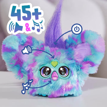 Furby Furblets Mer-May Mini Friend - Interactive Plush Toy, 45+ Sounds, Speaks Furbish, Multicolor, Model G0401, Ages 6+
