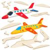 Fennoral 12 Pack Wooden Airplane Craft for Kids Make Your Own 3D Airplane kit for Boys Girls DIY Paint Wood Planes for School Ar