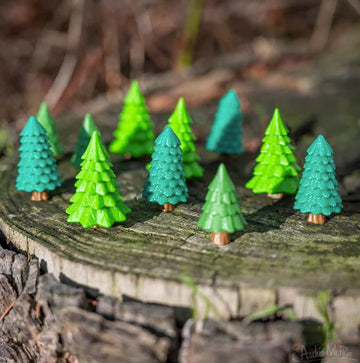 Accoutrements Itty Bitty Forest Trees 9 Piece Set - Miniature Trees for Creating Enchanting Landscapes - Soft Vinyl, Self-Standi