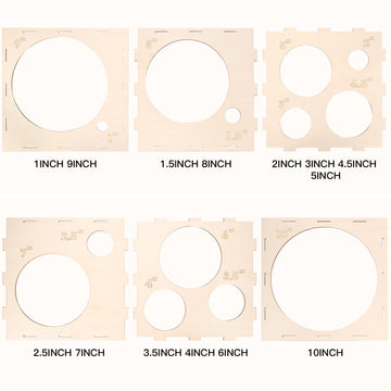 Auihiay 14 Holes Balloon Sizer Box - Collapsible Wood Measurement Tool for Balloon Decorations, Natural Color