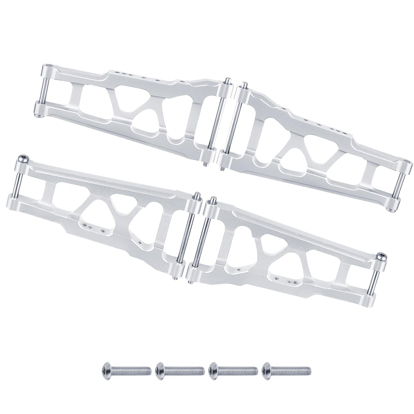 Hobbypark 4-Pack Front & Rear Aluminum Suspension Arms For Traxxas 1/10 Slash 4X4 Upgrades Compatible With Stampede 4Wd, Rustler