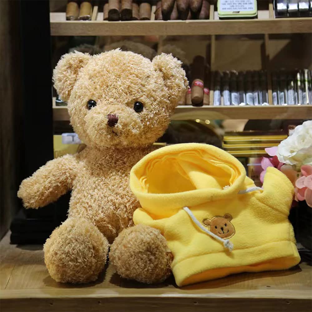 Galatee Cute Teddy Bear Plush Stuffed Animal, Teddy Bear With Coffee Hoodie, Gifts For Children(15.7'' Pink)