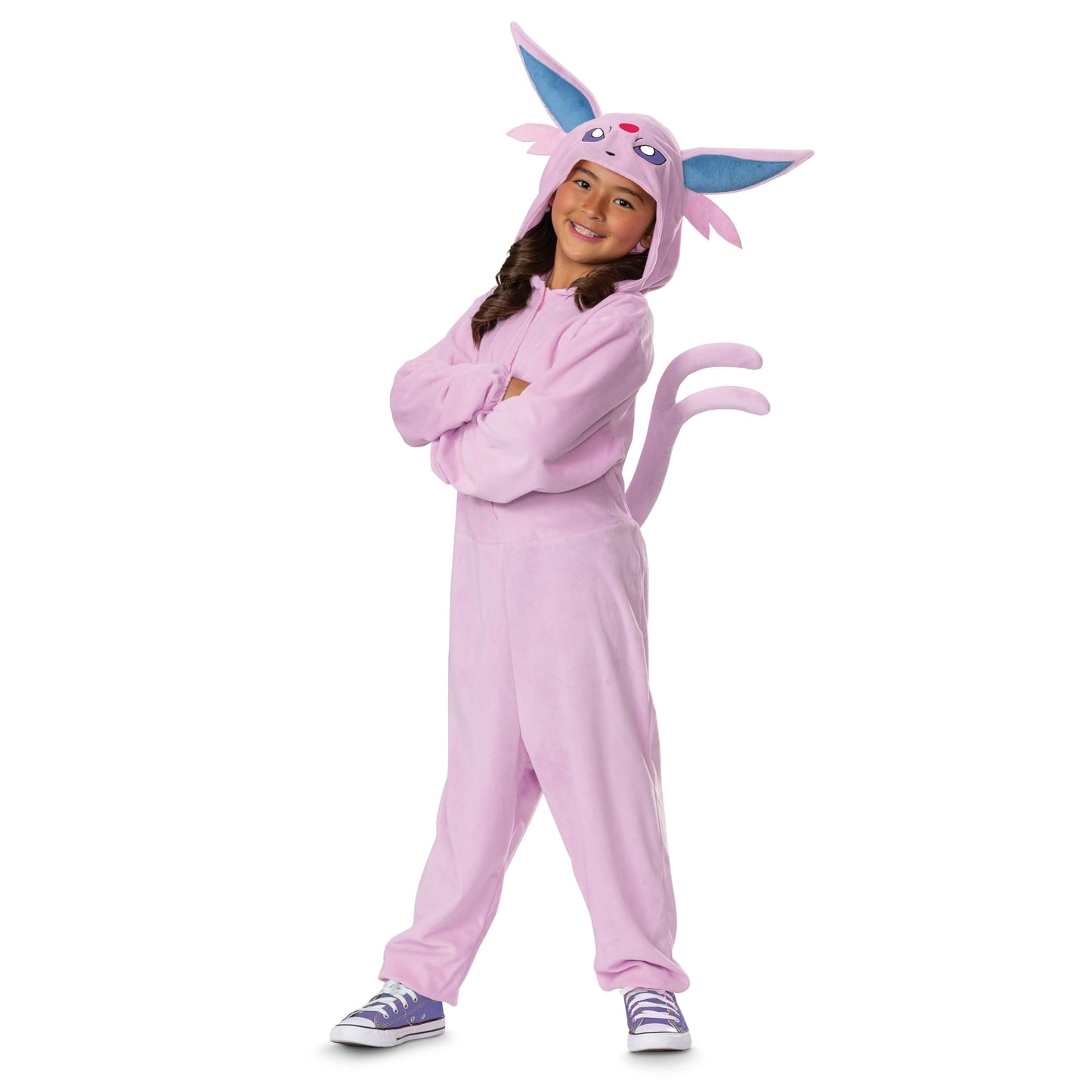 Disguise Pokemon Espeon Costume For Kids, Official Pokemon Outfit With Hooded Jumpsuit, Child Size (7-8)
