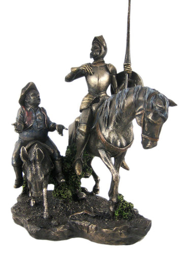 Stealstreet 13.75-Inch Bronzehued Don Quixote And Sancho Panza On Horses Figure