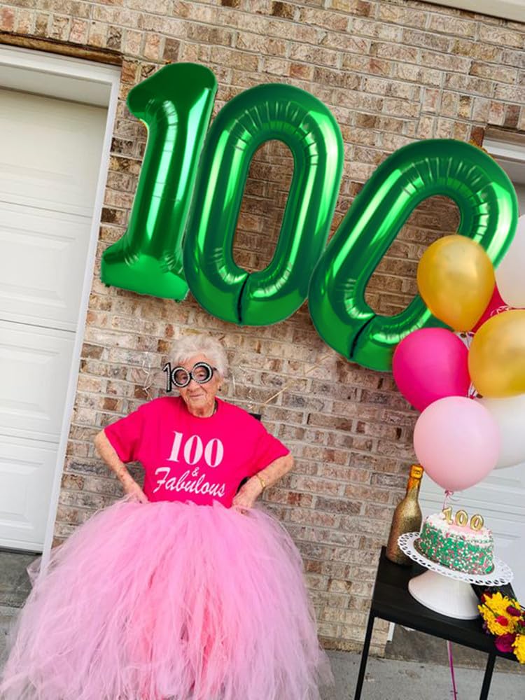 40 Inch Number 2 Balloon, Dark Green Two Balloon Number Birthday Party Decorations For Celebration Graduations Anniversary Baby