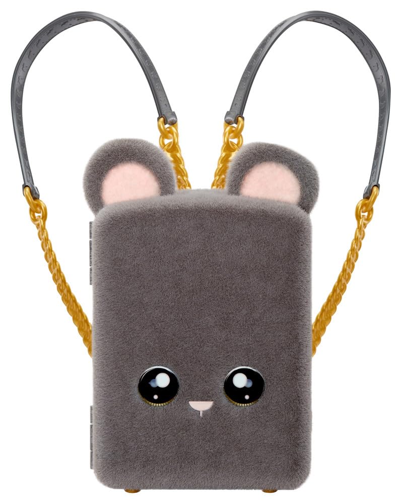 Na Na Na Surprise Mini Backpack Series 2 Marisa Mouse Fashion Doll, Fuzzy Gray Mouse Backpack, Gift for Kids, Ages 4 5 6 7 8+ Ye
