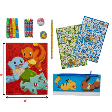 Innovative Designs Pokemon Kids Coloring Art And Sticker Set, 30 Pcs. & Craft Supplies With Pencil Case