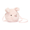 Jellycat Little Pig Plush Bag, 7.5 Inches - Crossbody And Shoulder Purse - Fun And Unique Handbag