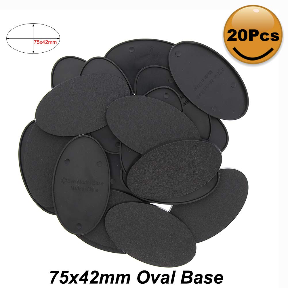 Evemodel Mb875 20Pcs Base 75X42Mm Or 2.95X1.65Inch Plastic Model Bases For Gaming Miniatures Or Wargames Table Games