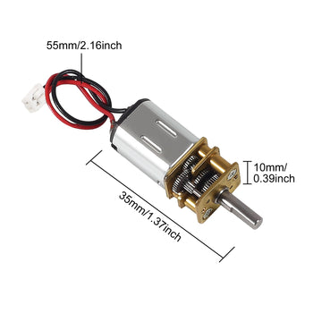 XIITIA 4pcs DC 3V-6V Mini N20 Gear Motor Slow Speed Full Metal Gearbox with Terminal for Smart Car DIY RC Toys