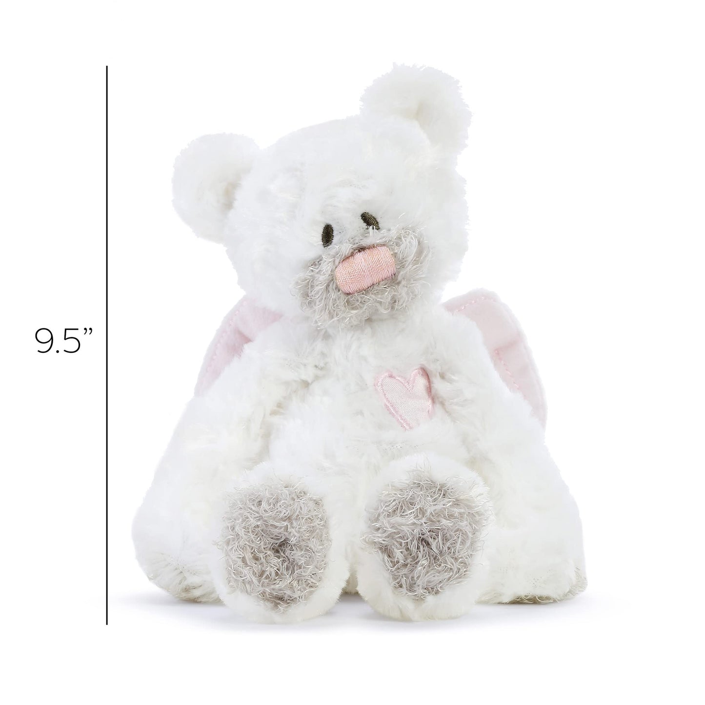 Demdaco Pink Guardian Angel Bear 9.5 Inch Plush Children'S Stuffed Animal Activity Rattle Toy
