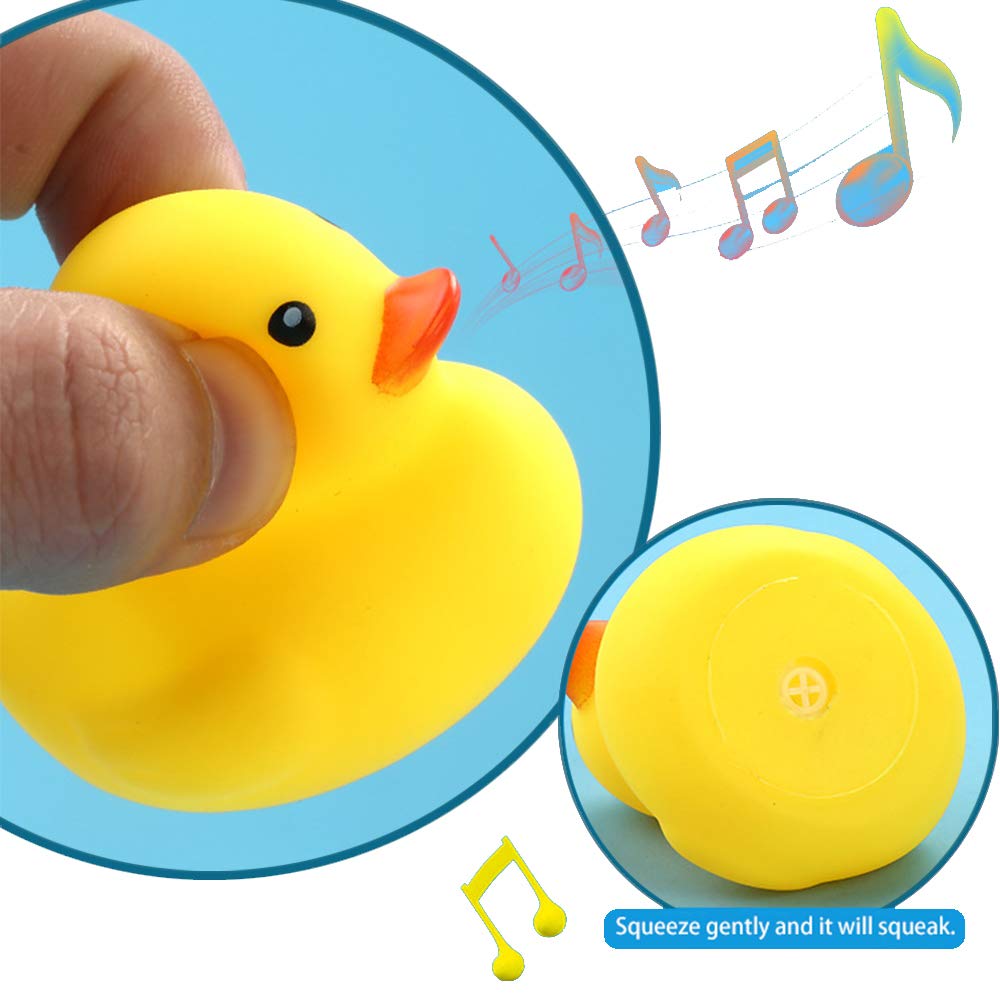 50Pcs Super Mini Rubber Duck Bath Duck Toys For Toddlers Boys Girls,Squeak And Float Rubber Ducks In Bulk Baby Shower Duck Decorations Party Favors (1.6'')