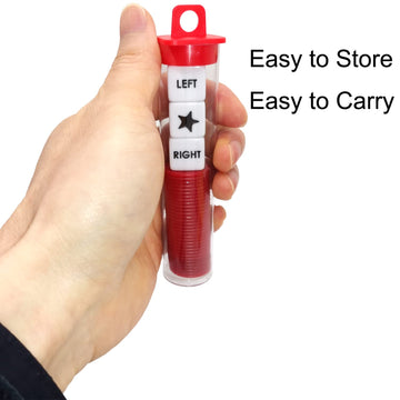 Ahoper Left Right Center Dice Game Prime Set Bundle With 3 Dices + 36 Chips. Round Tube Storage Is Very Convenient For Travel. Easy To Store, Carry Around. (Red)