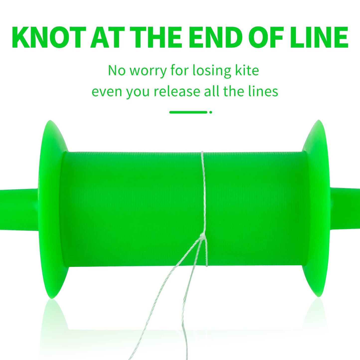 Simxkai Kite String Spool, Kite Reel Winder,Easy-to-Grip Kite Line Handle, 600 feet Twisted Kite Line for Kids & Adults(Green)