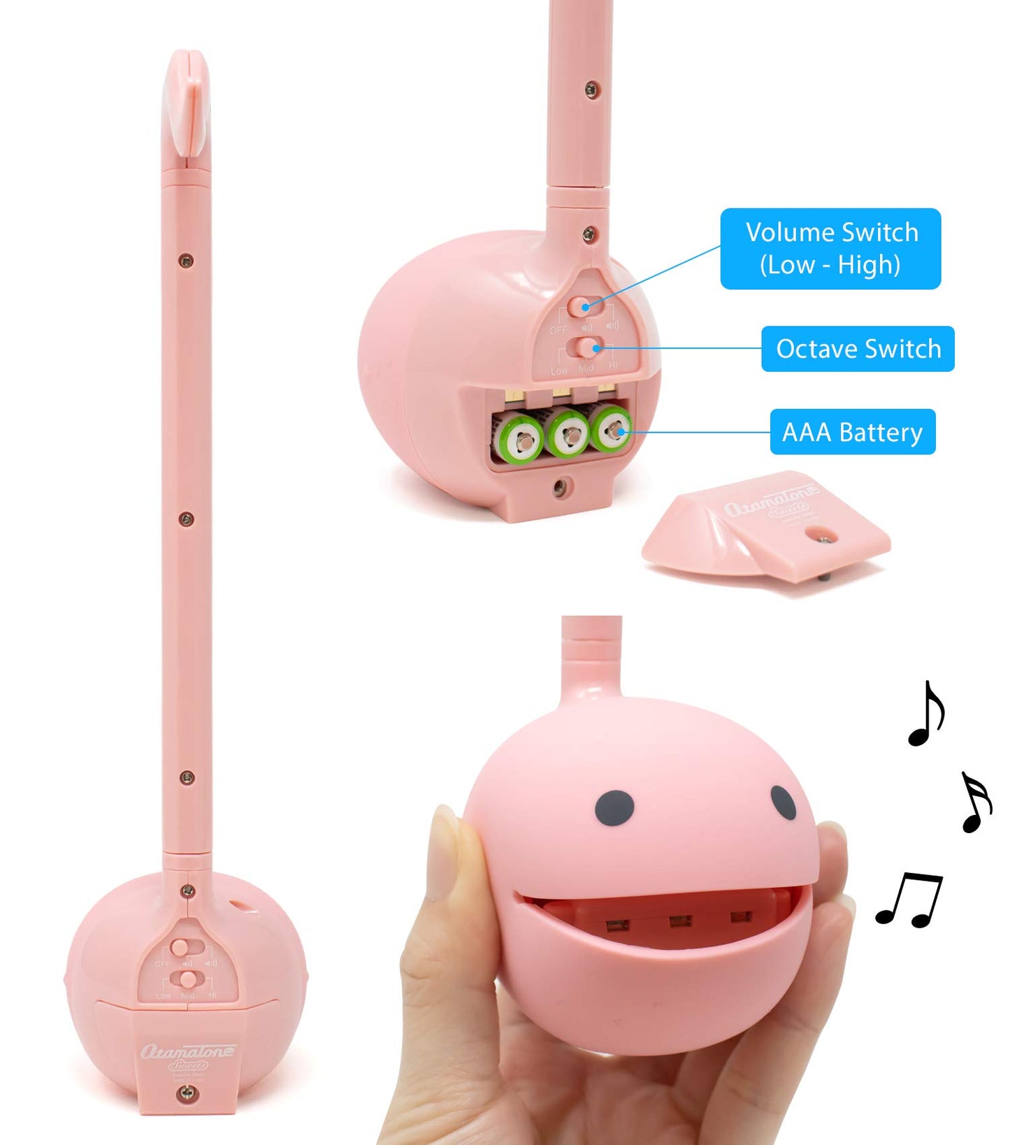 Otamatone Japanese Electronic Musical Instrument Portable Music Synthesizer From Japan By Maywa Denki Studio Award Winning, Educational Fun Gift For Children, Teens & Adults - Mint, Strawberry Set