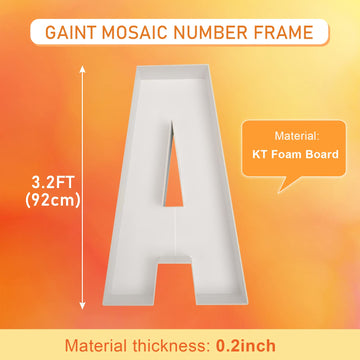 MEYSIMOON 3FT Marquee Light Up Letter A - White Foam Board for Birthday, Wedding, Baby Shower Decorations, Model MG160