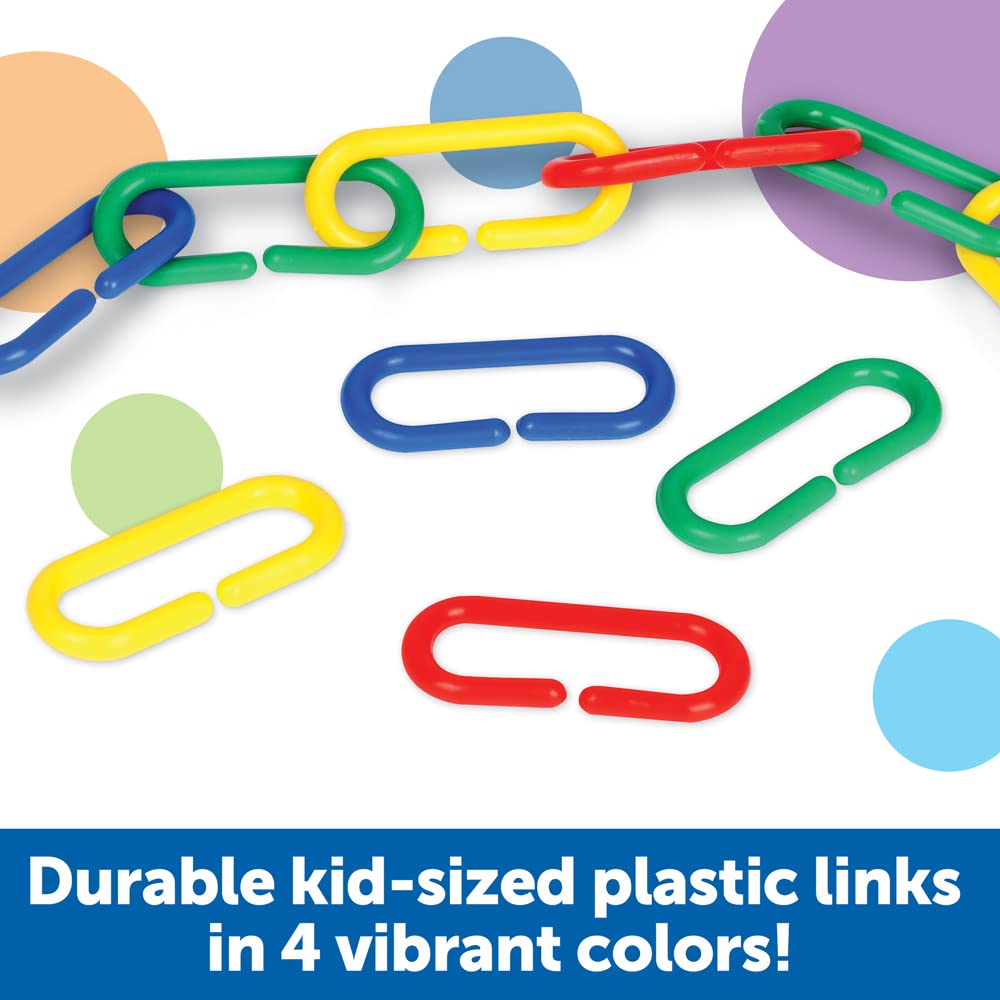 Learning Resources Link 'N' Learn Links - 500 Pieces, Ages 3+, Preschool Learning Supplies, Toddler Learning Toys, Back To School Supplies,Teacher Supplies