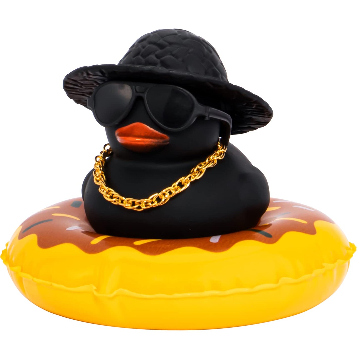 Wonuu Car Accessories Rubber Ducks Dashboard Decorations Rubber Duck Pink Accessories Dashboard Duck Car Decorations Car Ducks For Dashboard Car Duck Car Dashboard Decorations, Bg-Black-Strawhatblack