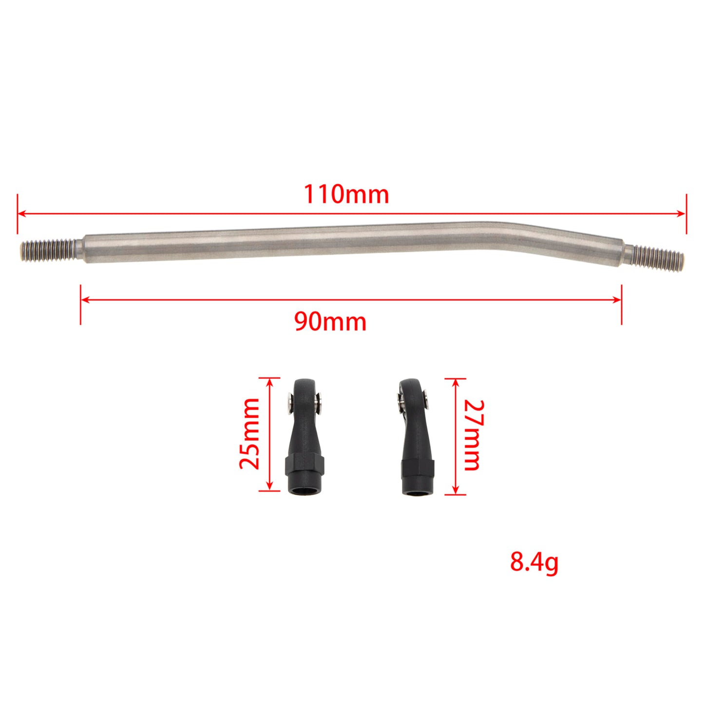 Meus Racing Trx4 Scx10 Links Titanium Link Rod Linkage Set For Traxxas Trx4/Axial Scx10/Tamiya Cco1/Redcat Gen8 Etc. (110Mm)