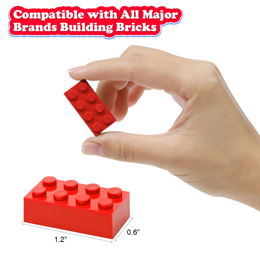 Unirolic Classic Building Bricks, 200 Piece 2X4 Building Blocks Stem Creative Building Toys Compatible With All Major Brands, Moc Building Bricks Diy Play Set For Kids Age 6+ (Red)