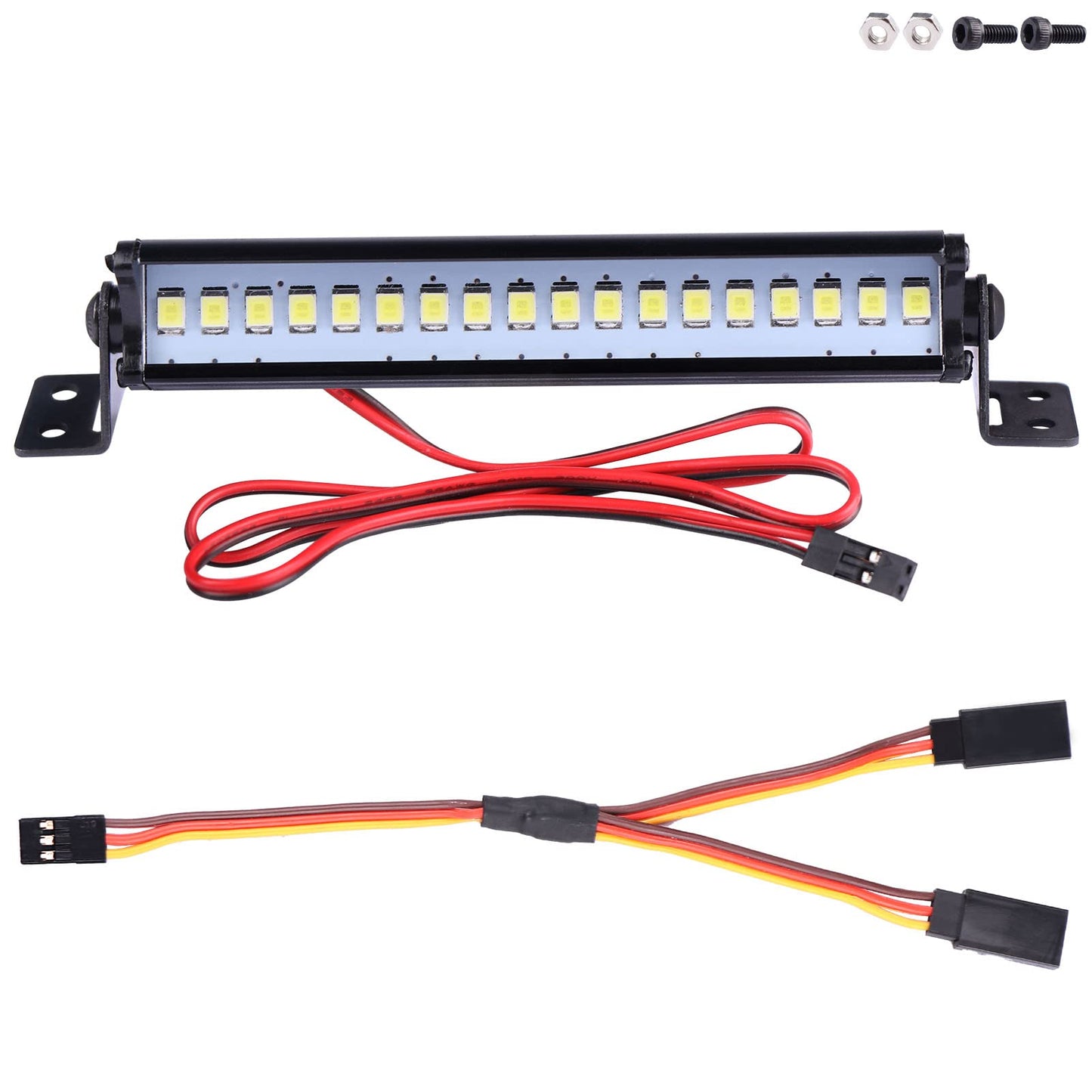 AIMROCK RC Car Light Bar Roof Lamp Kit w/20 LEDs for 1/10 Slash Stampede Rustler TRX-4 Senton Granite SCX10 RC4WD D90 (80mm)