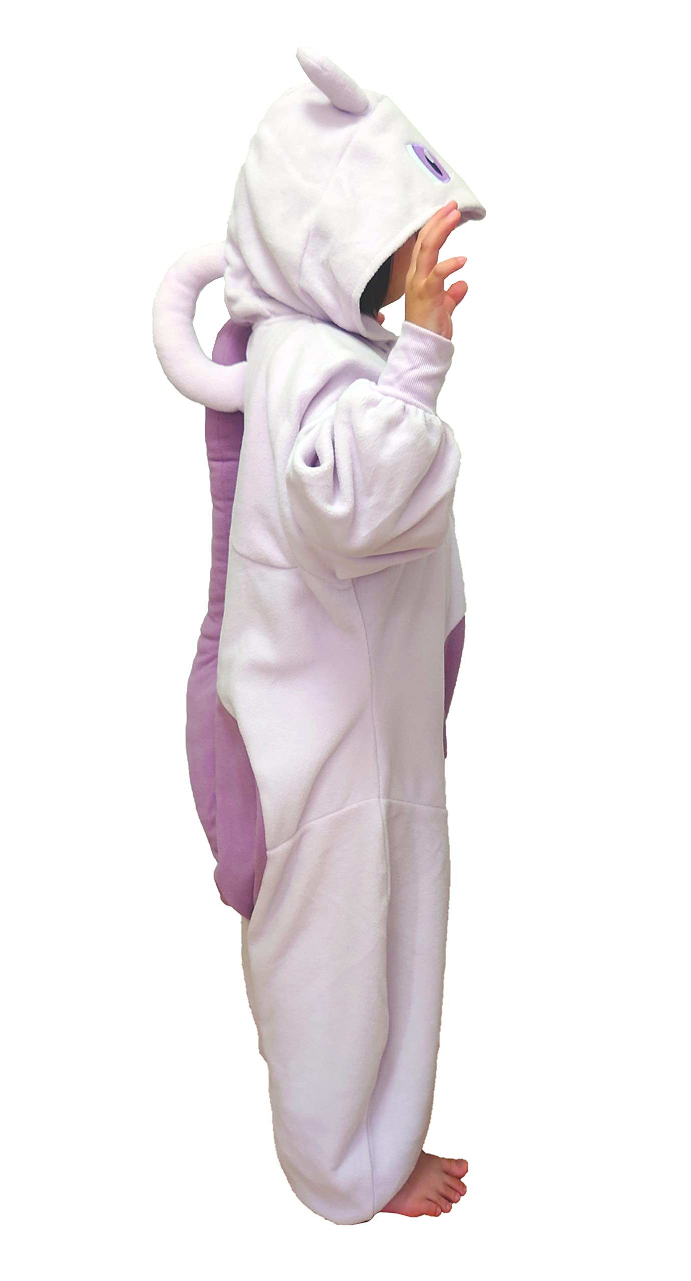 Sazac Kigurumi - Pokemon - Mewtwo - Onesie Jumpsuit Halloween Costume -Kids Size (5-9 Year Old) Purple
