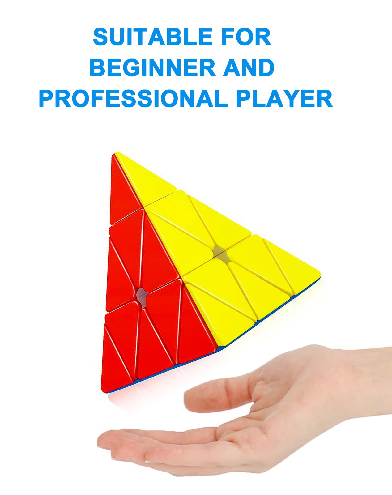Cfmour Pyramid Speed Cube - Moyu Meilong 3X3X3, Stickerless Triangle Magic Cubes - Fast Smooth Turning Vivid Colour Puzzle Game Brain Toy For Kids And Adult