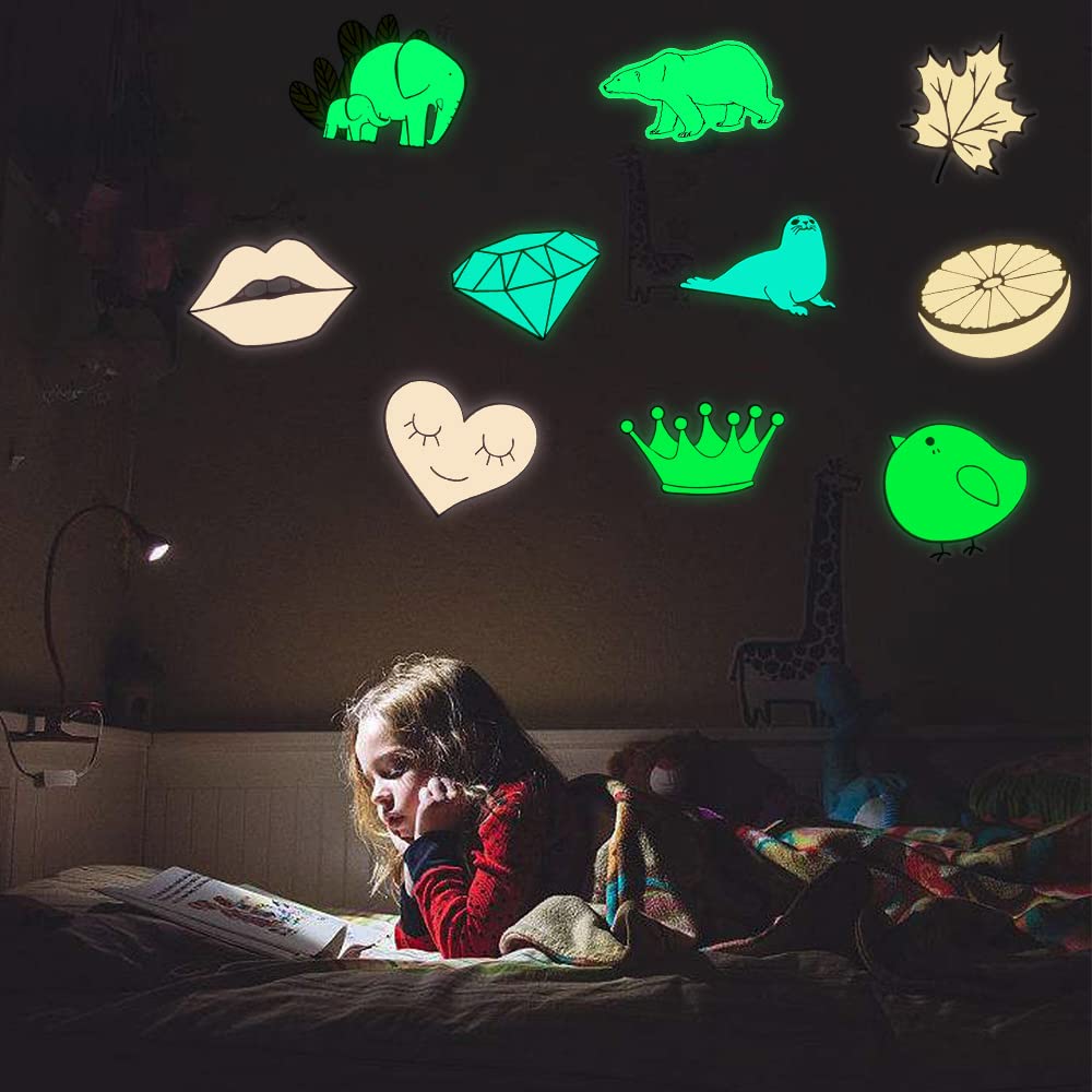 Susihi Glow In The Dark Stickers For Water Bottles Stickers For Kids Glow In The Dark Wall Stickers Vinyl Waterproof Stickers Pa