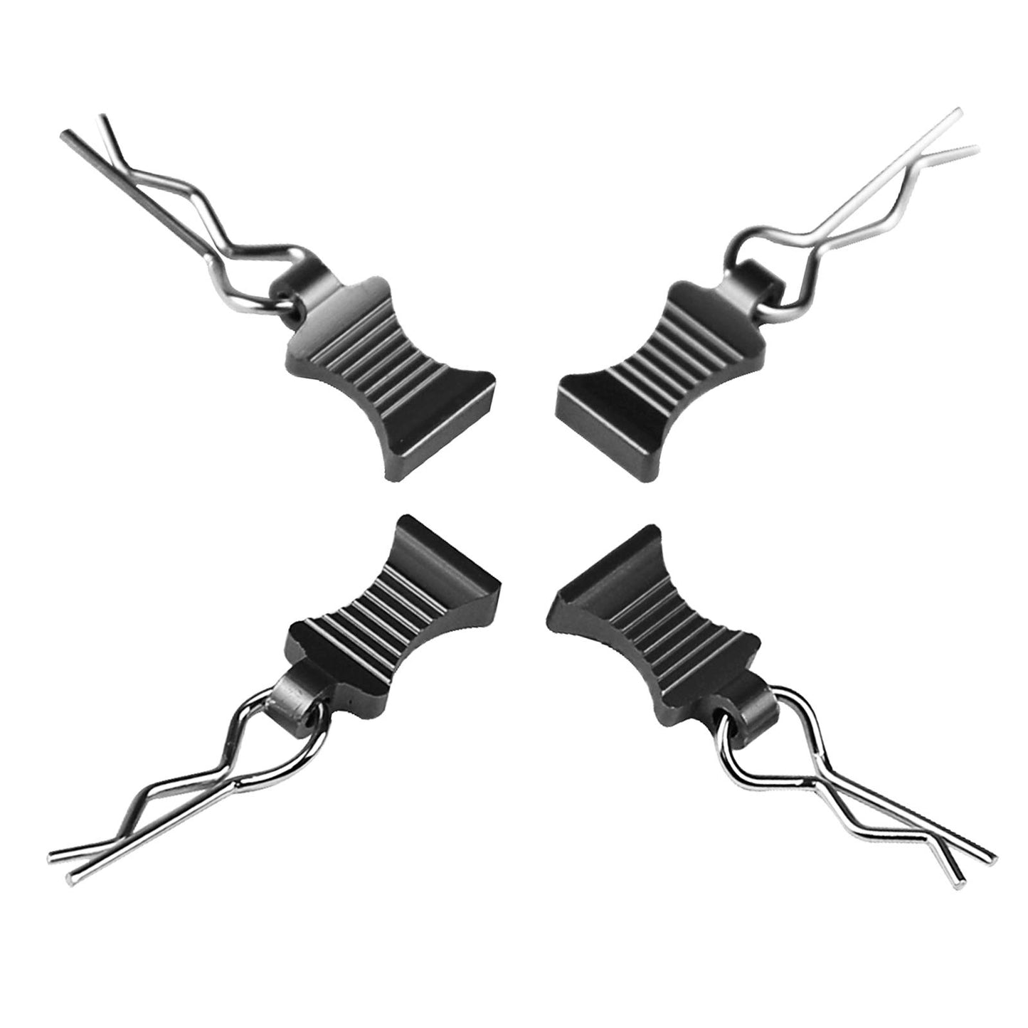 6Pack Vgoohobby RC Body Clips Pins with Fixing Bracket Aluminum Pull Tabs Mount Compatible with Redcat Traxxas Tamiya Axial SCX1