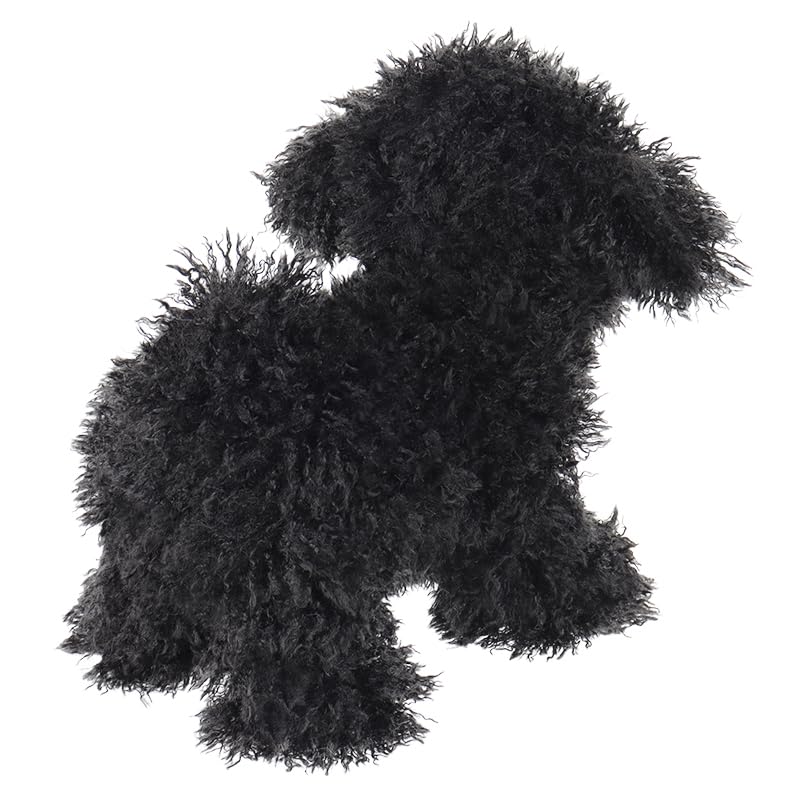 Apricot Lamb Plush Black Poodle Dog Toy - Soft Cuddly Stuffed Animal, 8.3 Inches