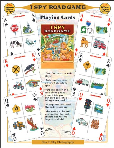 SEA and SKY I Spy Road Game Playing Cards - Plastic, Model A133, Printed in USA