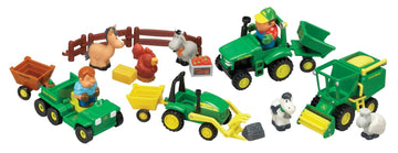 John Deere Fun on the Farm Playset - Tractor, Wagon, Animals - Green, Plastic, Model 34984A, Toddler Toys 12 Months+