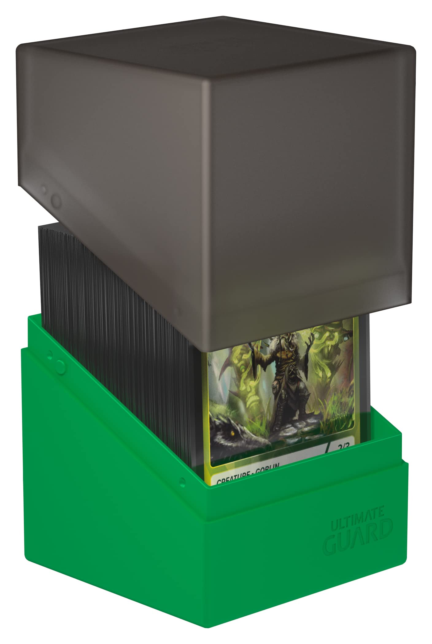 Ultimate Guard Boulder Synergy 100+, Deck Case For 100 Double-Sleeved Tcg Cards, Black/Green, Secure & Durable Storage For Trading Card Games