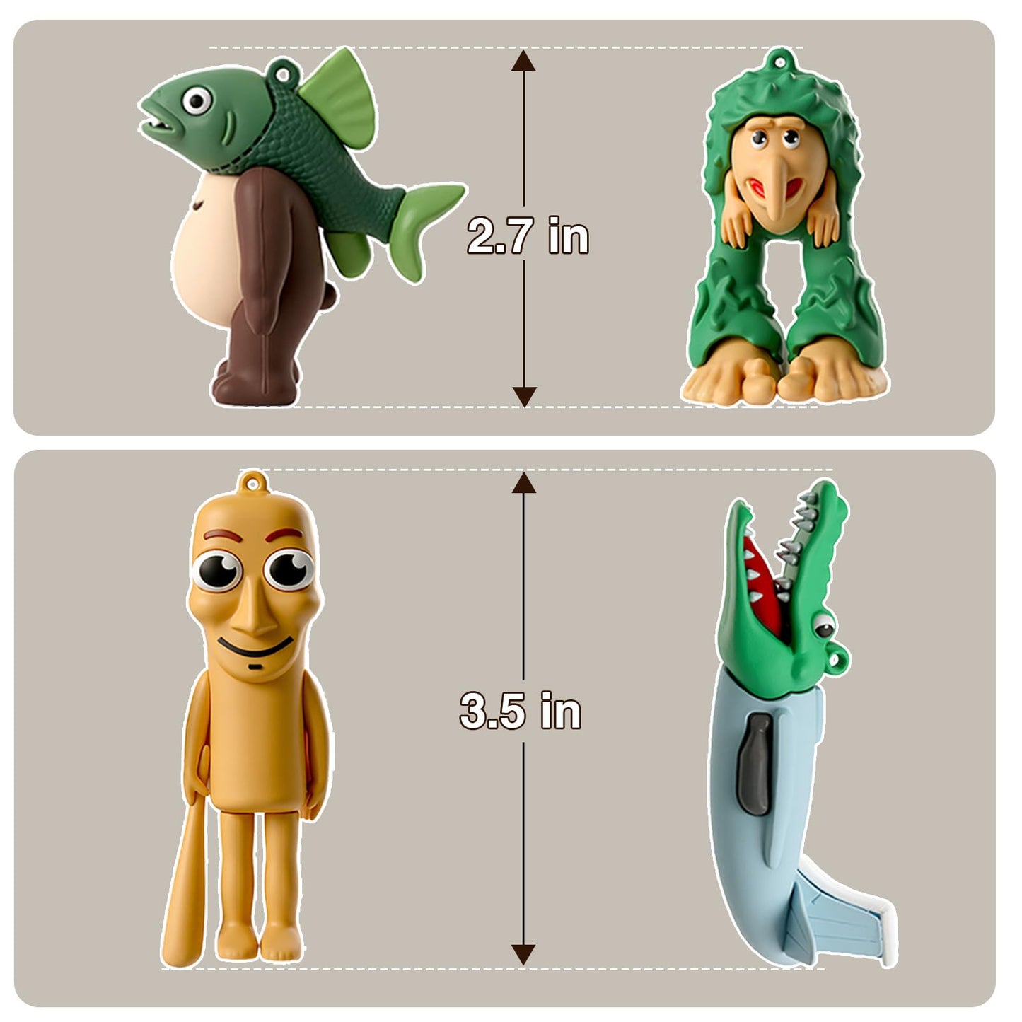 Italian Brainrot Toy Figures Mystery Bags Made of enhanced Silicone Tung Tung Tung Sahur & Tralalero Tralala Blind Bags for Fans (5 Figures)