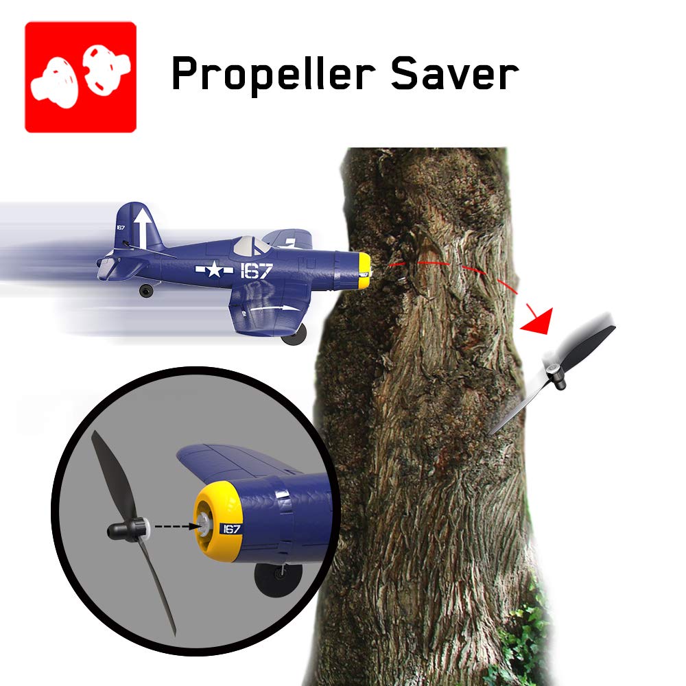 Flycolor 3 Sets F4U Rc Plane Propeller With Propeller Savers And Adapters For Volantexrc 761-8 761-9 T28 Airplane