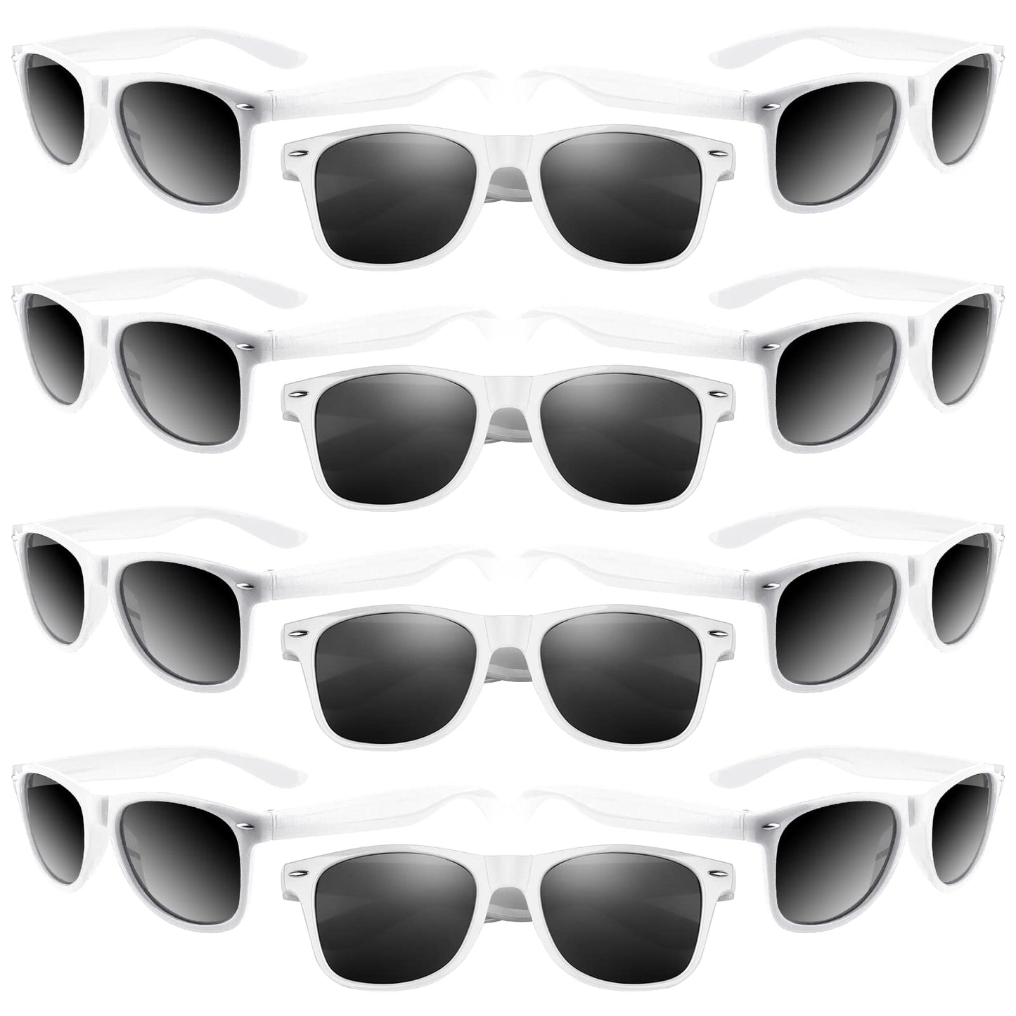 Morcheiong 12 Pack Party Sunglasses In Bulk For Birthday Summer Party Goody Bag Fillers Favors (White)