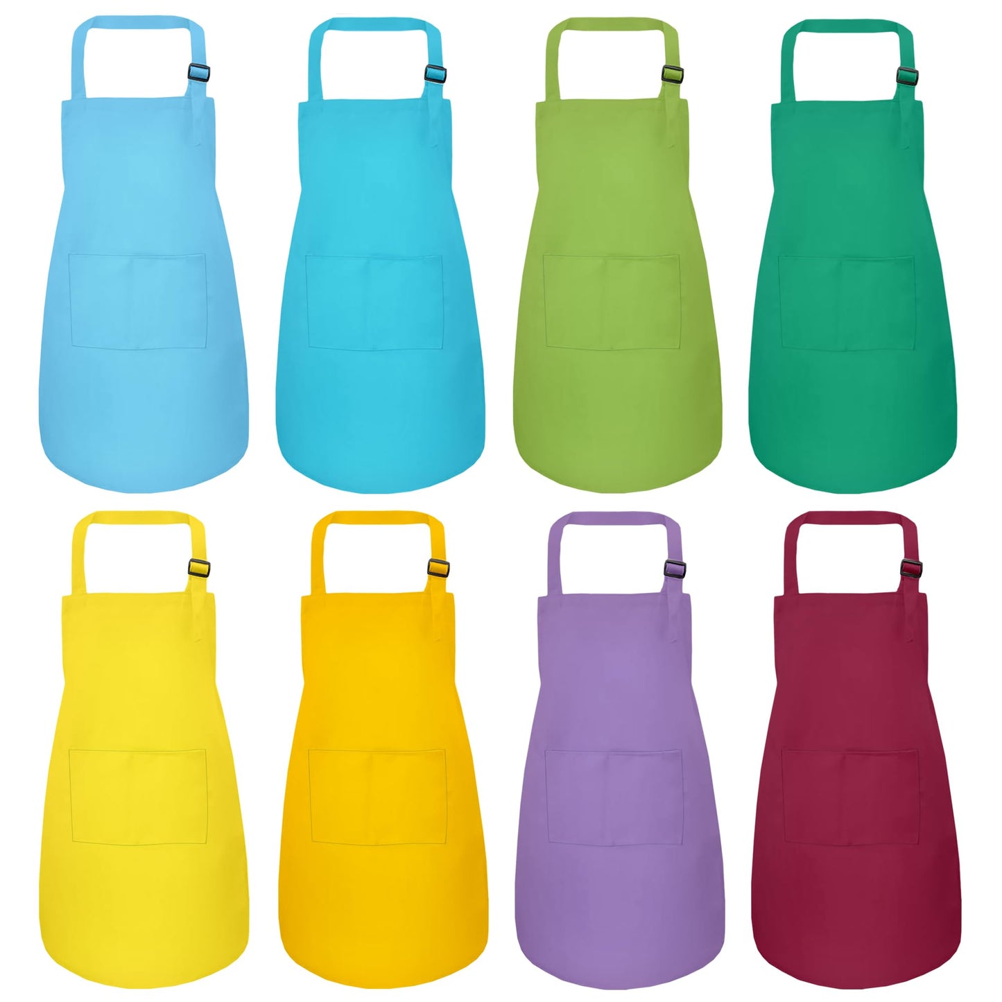 Iagbibui Kids Apron, 8 Pack Kids Aprons For Girls Boys, Children Art Painting Aprons Kitchen Classroom Cooking Baking For Age 6-