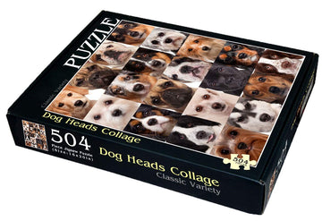 CVPuzzles Dog Heads Collage Jigsaw Puzzle - 504 Pieces, Cardboard, 16" x 20", Model 5558312