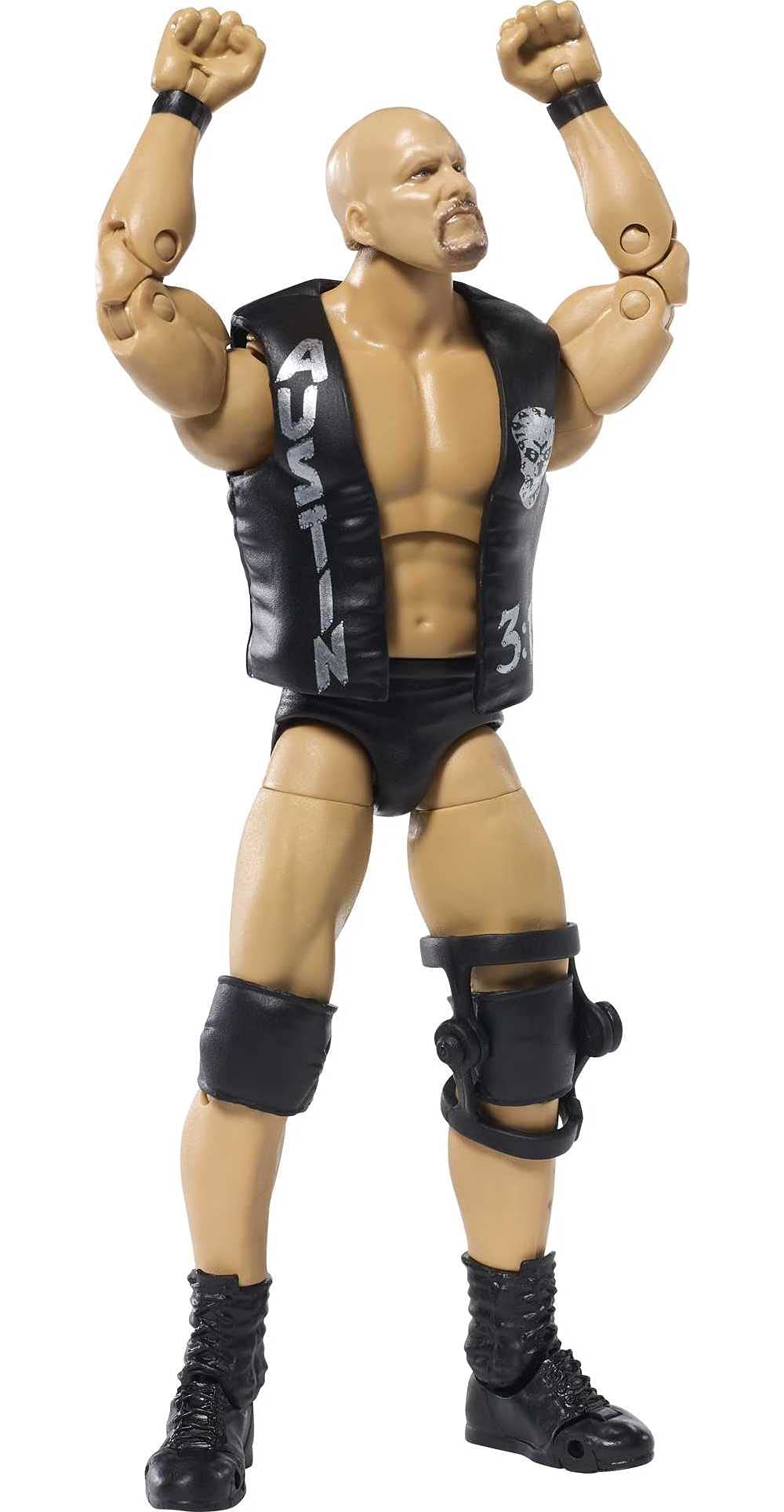 Wwe Mattel Ultimate Edition Stone Cold Steve Austin Action Figure, 6-In / 15.24-Cm, With Interchangeable Heads, Swappable Hands & Entrance Gear For Ages 8 Years Old & Up
