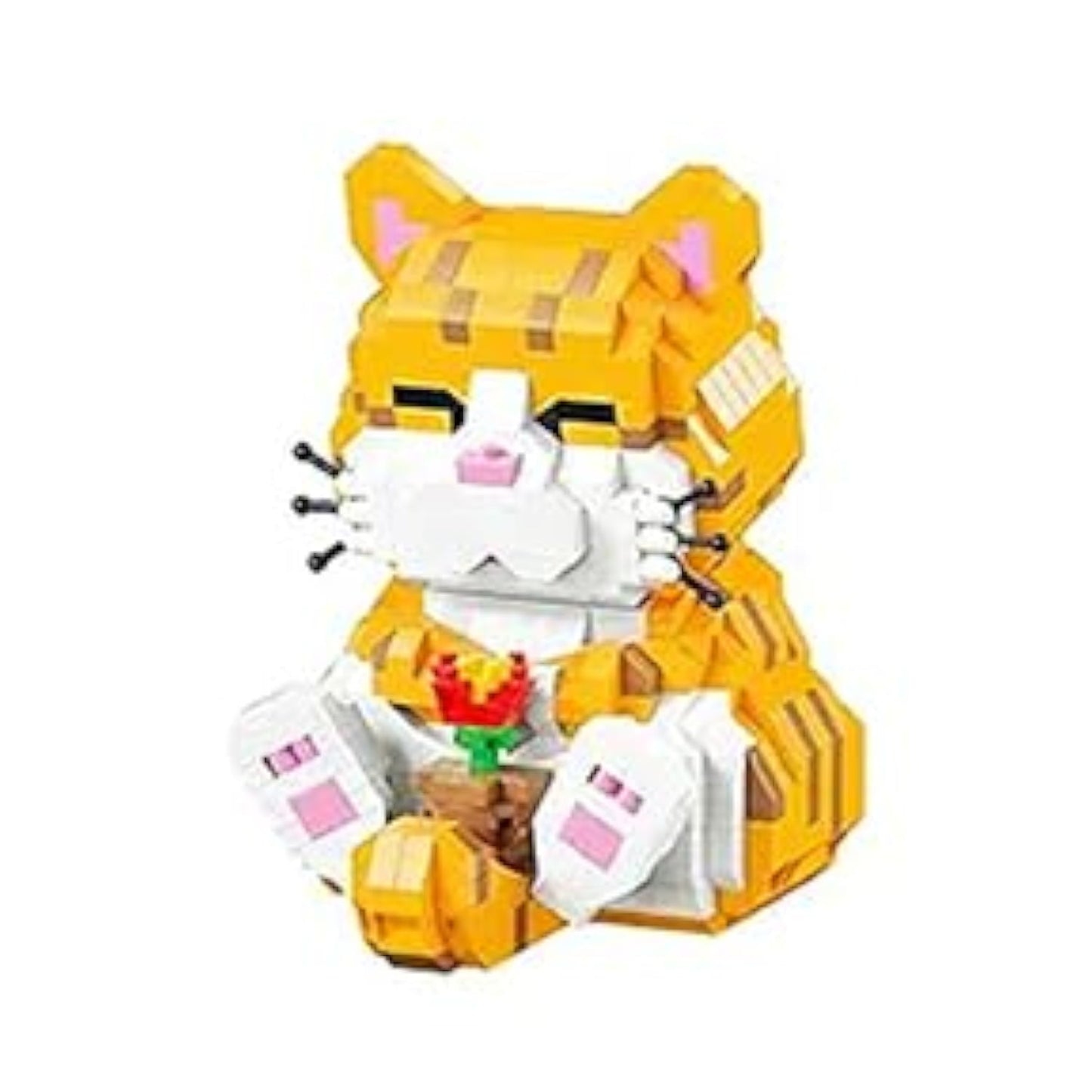 Fafafa Toys Pet Cute Orange Cat Building Sets, Micro Building Blocks Cats, Cute Animal Series Micro Mini Building Blocks Kit, Ca