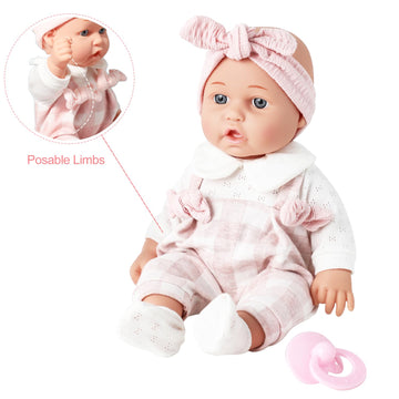 Enjoyin 12'' Baby Doll Gift Set with Pink Clothes, Blanket, and Bottle - Perfect Gift for Ages 3+