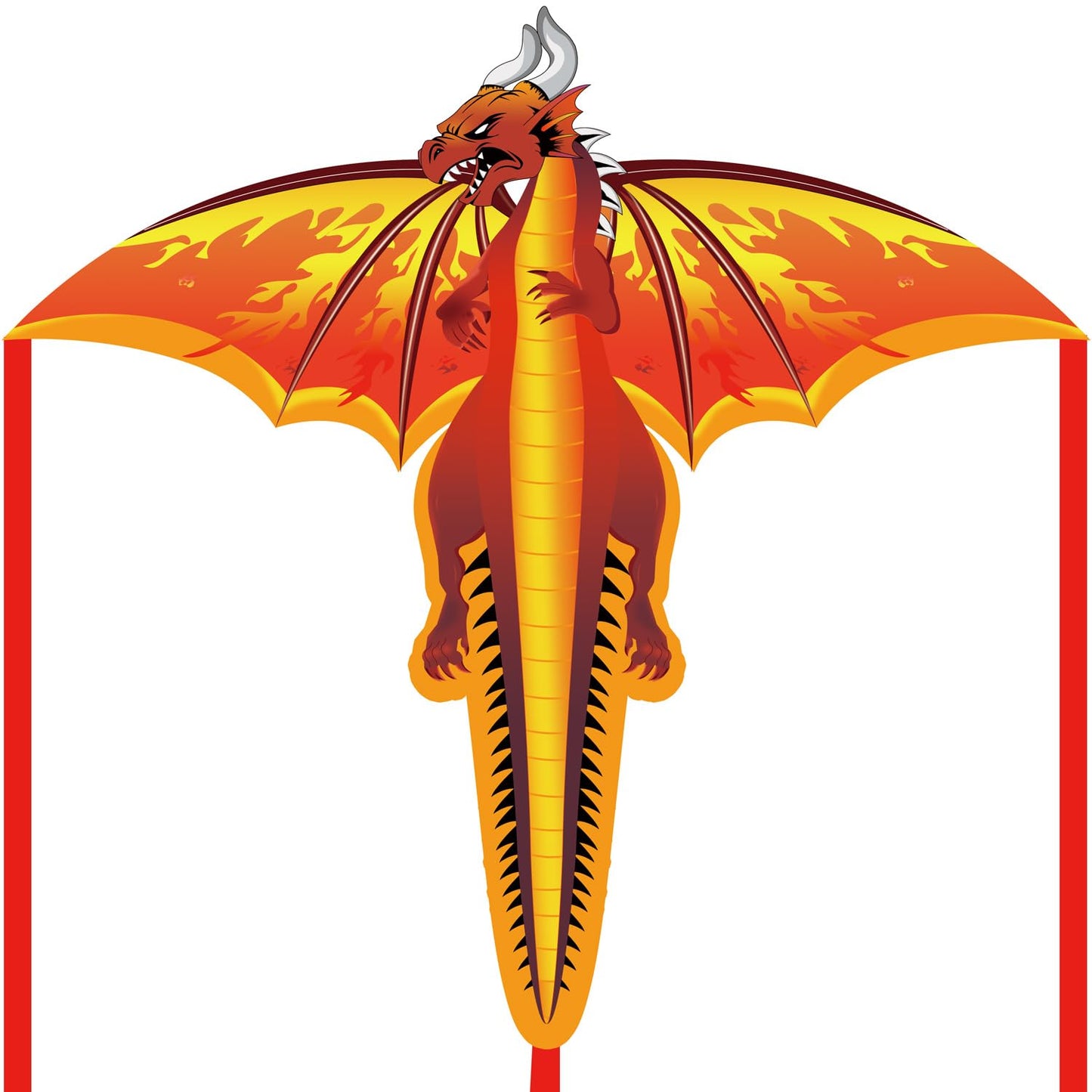 SNJOYFUL Dragon Kite for Kids & Adults, 55'' Beach Kite Easy to Fly, Huge Kites for Kids Ages 4-8 for Beginners, with 328ft Stri