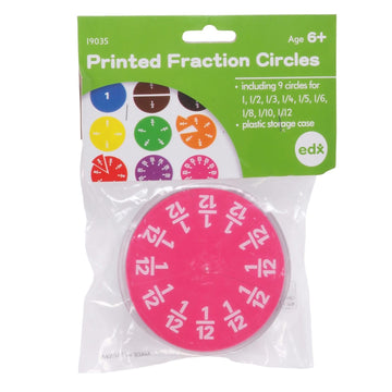 Edxeducation Learning Advantage-19035 Fraction Circles - Set Of 51-9 Values And Colors - Teach Fraction Equivalents And Parts To