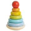 Le Toy Van - Wooden Rainbow Stacker | Girl & Boy 7 Piece Rainbow Wobbling Ring Stacker - Suitable for 18+ Months